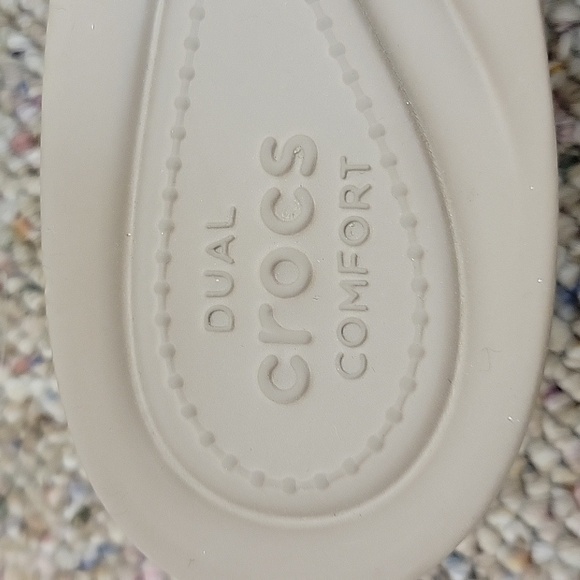 Crocs Brown Leigh Ann Women's Wedge Sandals Sz 10 Leather - Picture 5 of 6